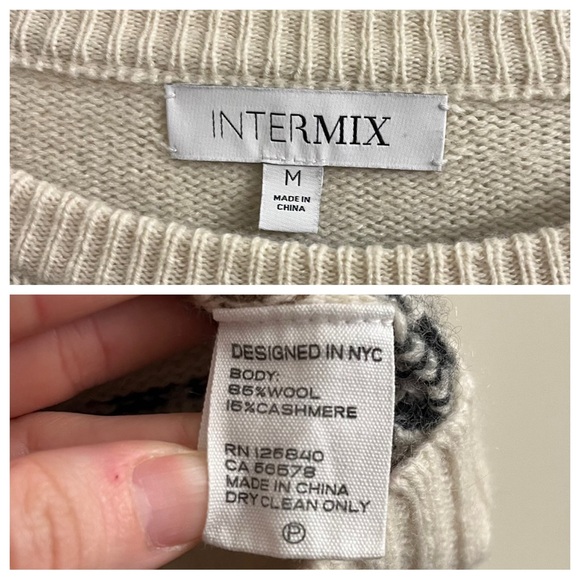 Intermix Wool Cashmere Sweater Medium - Picture 10 of 11